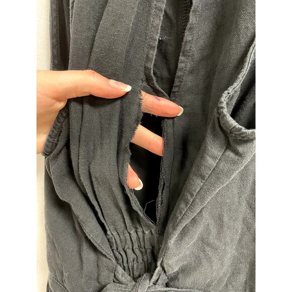 BLANK NYC Paint It Black Jumpsuit Straight Cotton Sleeveless Summer Women's M - Picture 11 of 15